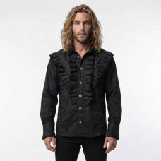 Aderlass Victorian Frill Shirt (black)