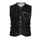 Aderlass Men Corset Brocade Stripe Faux Leather (Black-Black)