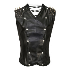 Aderlass Men Corset Spike Faux Leather (black)