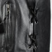 Aderlass Biker Vest Leather Laced-Up (black)