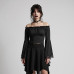 Aderlass Bat Sleeve Crop Top (black)
