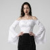 Aderlass Bat Sleeve Crop Top (White)