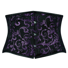 Aderlass Waist Corset Brocade (Black-Purple)
