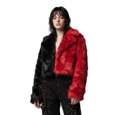Aderlass Shadow Flame Bolero Jacket Fake Fur (black red)