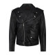 Aderlass Mens Biker Jacket Leather Embroidery (black)