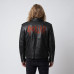 Aderlass Mens Biker Jacket Leather Embroidery (black)