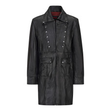 Aderlass Mens Military Coat Nappa Leather (black)