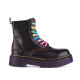 Aderlass 8-Eye Boots Plateau Leather Pride Edition (Black-Purple)