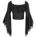 Black Pistol Bat Sleeve Top (black)