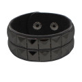 Black Pistol Studded Bracelet 2-Row (Black-Black)