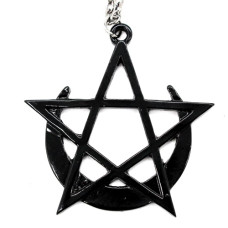 Mode Wichtig Necklace + Pendant Wiccan Moon (Stainless Steel)