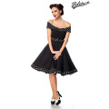 BELSIRA schulterfreies Swing-Kleid mit Gürtel (black)